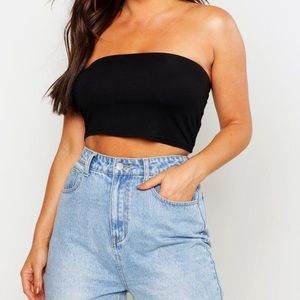 BOOHOO Black Bandeau Top